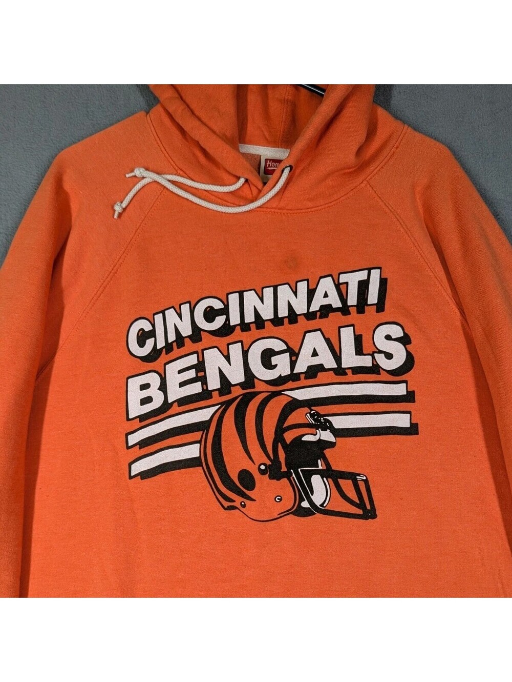 Homage Mens XXL Orange Cincinnati Bengals NFL Football Graphic Hoodie Sweatshirt